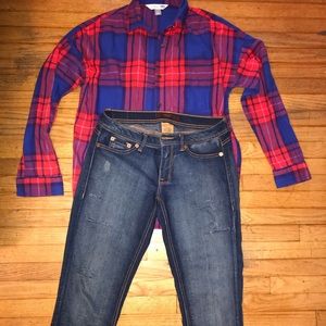 LongSleeve RedflannelBoyfriend & boyfriend jeans